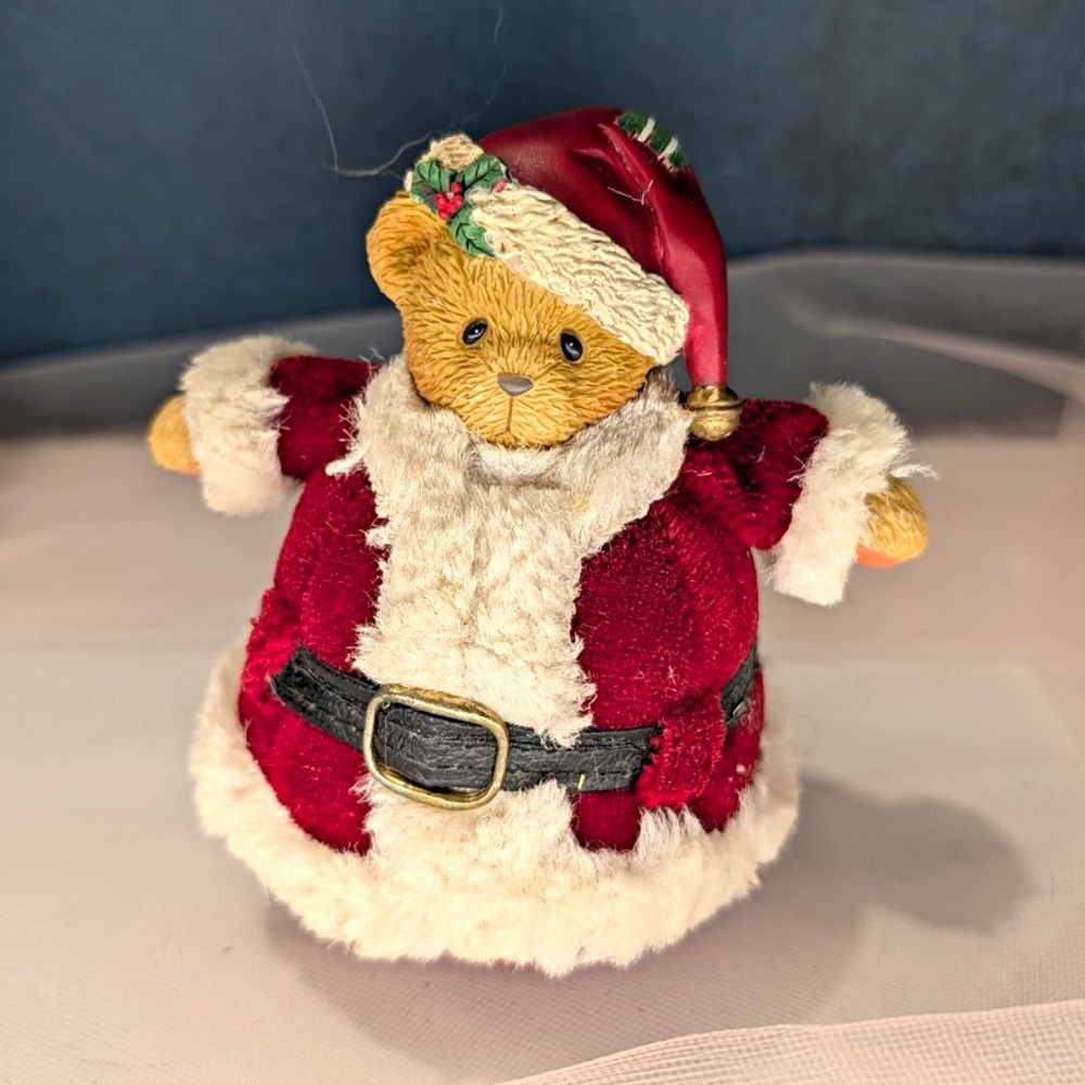 Vintage 2001 Enesco Cherished Teddies Santa Claus Bear Figurine Holiday Decor